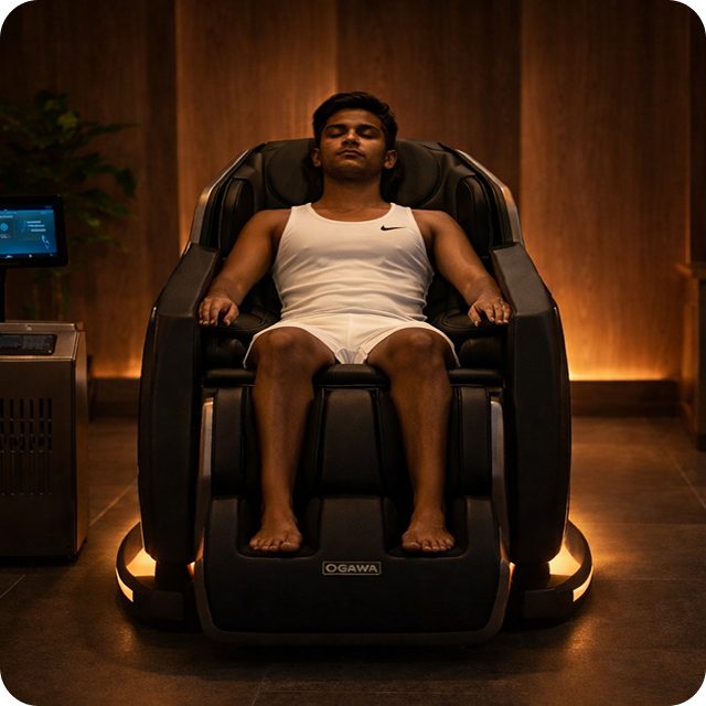 A client reclining in the Cryo/Heat Recovery System at Revolutions